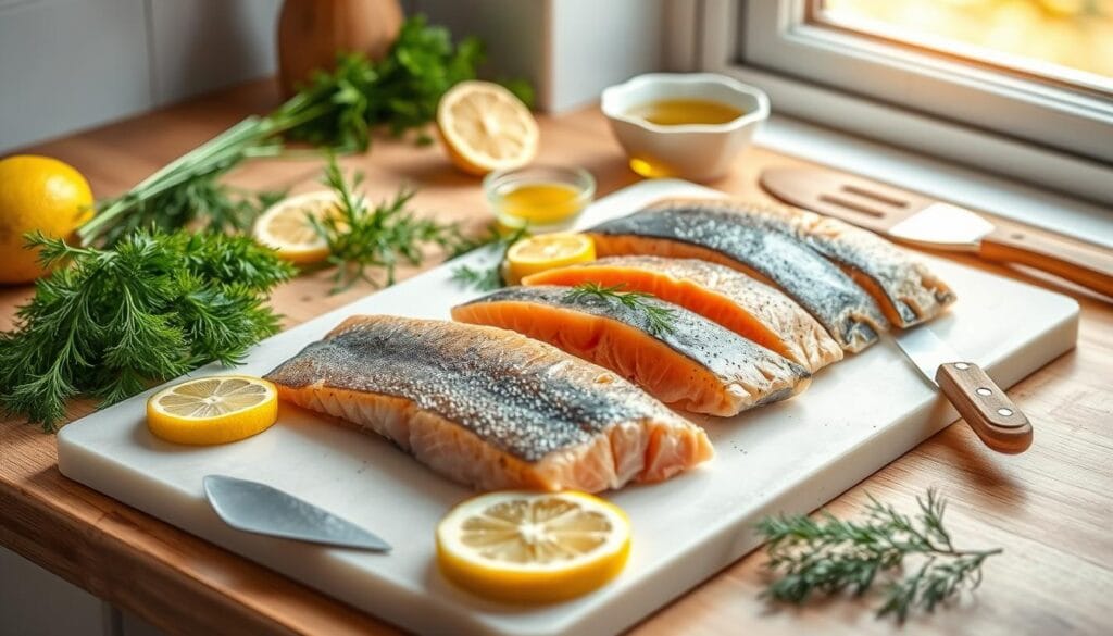 Preparing Salmon for Cooking