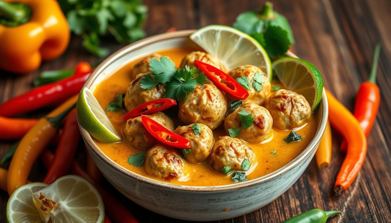 Coconut Curry Thai Chicken Meatballs